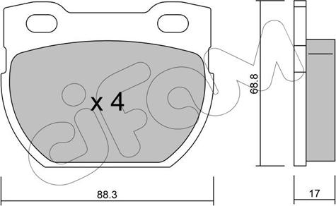 Cifam 822-354-1 - Тормозные колодки, дисковые, комплект autospares.lv