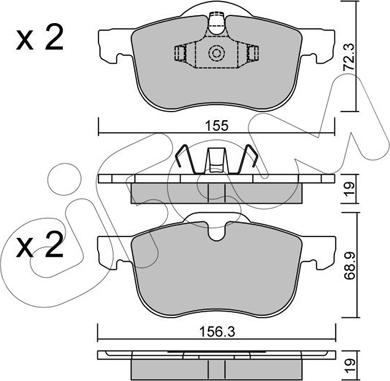 Cifam 822-309-0 - Тормозные колодки, дисковые, комплект autospares.lv