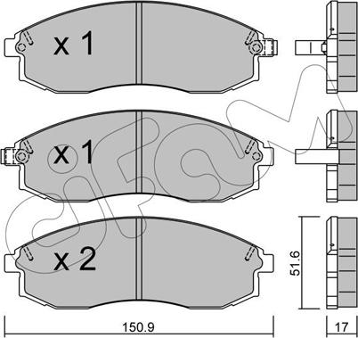 Cifam 822-306-0 - Тормозные колодки, дисковые, комплект autospares.lv