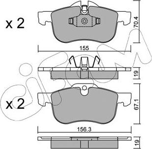 Cifam 822-307-0 - Тормозные колодки, дисковые, комплект autospares.lv