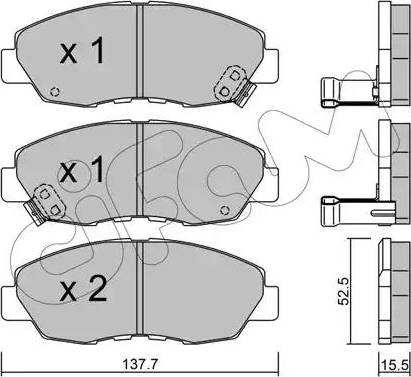 Cifam 822-384-1 - Тормозные колодки, дисковые, комплект autospares.lv