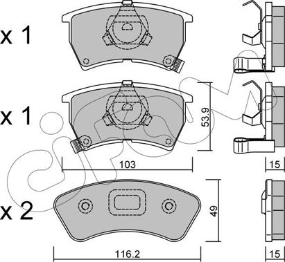 Cifam 822-386-0 - Тормозные колодки, дисковые, комплект autospares.lv