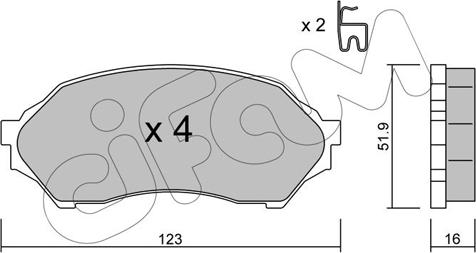 Cifam 822-387-0 - Тормозные колодки, дисковые, комплект autospares.lv