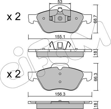 Cifam 822-335-0 - Тормозные колодки, дисковые, комплект autospares.lv