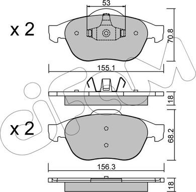 Cifam 822-336-0 - Тормозные колодки, дисковые, комплект autospares.lv