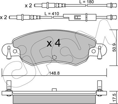 Cifam 822-330-0 - Тормозные колодки, дисковые, комплект autospares.lv