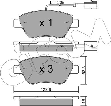 Cifam 822-321-0 - Тормозные колодки, дисковые, комплект autospares.lv