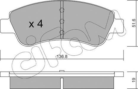 Cifam 822-327-0 - Тормозные колодки, дисковые, комплект autospares.lv