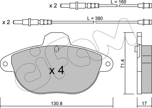 Cifam 822-290-0 - Тормозные колодки, дисковые, комплект autospares.lv