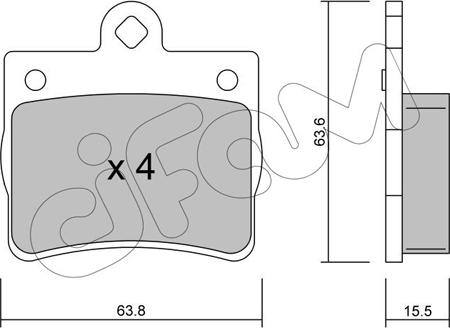 Cifam 822-255-0 - Тормозные колодки, дисковые, комплект autospares.lv