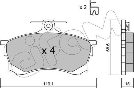 Cifam 822-250-0 - Тормозные колодки, дисковые, комплект autospares.lv