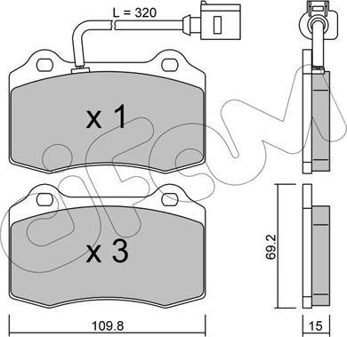 Cifam 822-251-4 - Тормозные колодки, дисковые, комплект autospares.lv