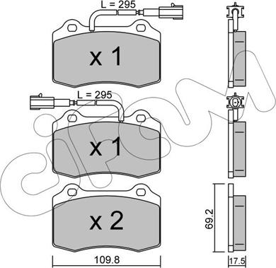 Cifam 822-251-0 - Тормозные колодки, дисковые, комплект autospares.lv