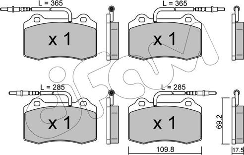 Cifam 822-251-1 - Тормозные колодки, дисковые, комплект autospares.lv