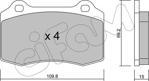 Cifam 822-251-2 - Тормозные колодки, дисковые, комплект autospares.lv