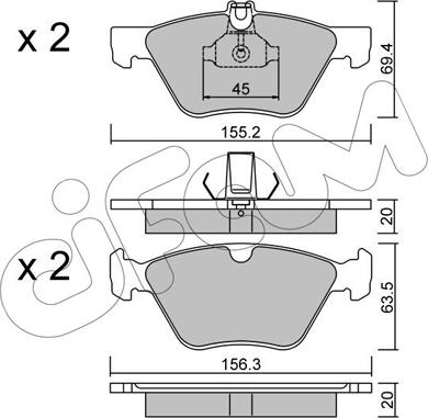 Cifam 822-252-0 - Тормозные колодки, дисковые, комплект autospares.lv