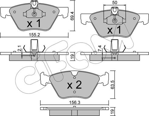 Cifam 822-252-1 - Тормозные колодки, дисковые, комплект autospares.lv