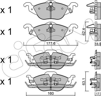 Cifam 822-257-0 - Тормозные колодки, дисковые, комплект autospares.lv