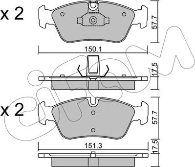 Cifam 822-260-0 - Тормозные колодки, дисковые, комплект autospares.lv