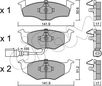 Cifam 822-206-3 - Тормозные колодки, дисковые, комплект autospares.lv