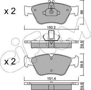 Cifam 822-219-0 - Тормозные колодки, дисковые, комплект autospares.lv