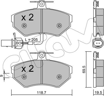 Cifam 822-215-2 - Тормозные колодки, дисковые, комплект autospares.lv