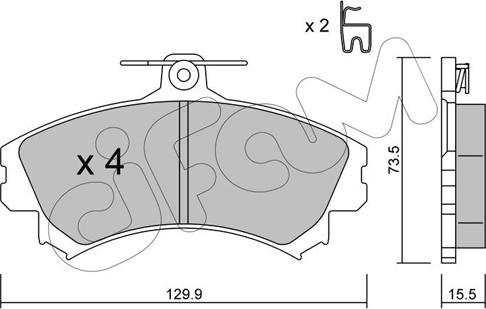 Cifam 822-216-0 - Тормозные колодки, дисковые, комплект autospares.lv