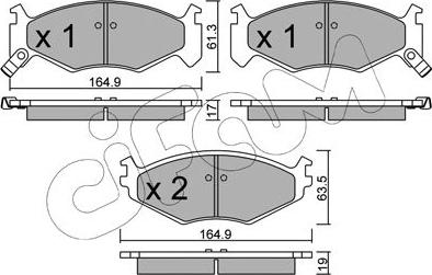 Cifam 822-289-0 - Тормозные колодки, дисковые, комплект autospares.lv