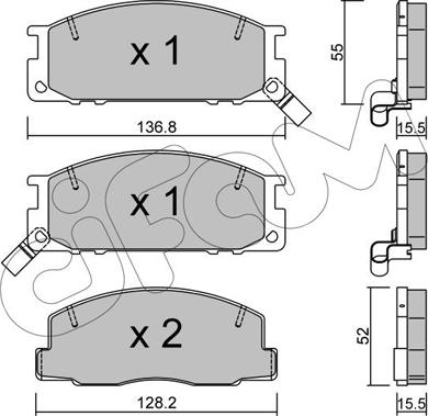 Cifam 822-280-0 - Тормозные колодки, дисковые, комплект autospares.lv