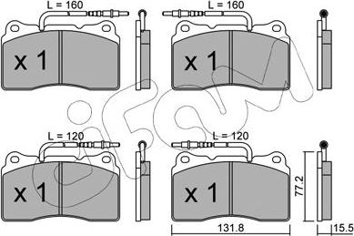 Cifam 822-288-3 - Тормозные колодки, дисковые, комплект autospares.lv