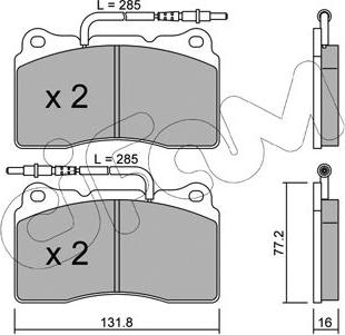 Cifam 822-288-2 - Тормозные колодки, дисковые, комплект autospares.lv