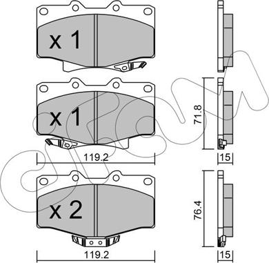 Cifam 822-282-0 - Тормозные колодки, дисковые, комплект autospares.lv