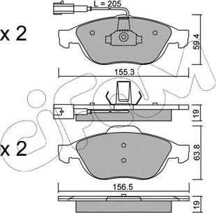 Cifam 822-220-0 - Тормозные колодки, дисковые, комплект autospares.lv