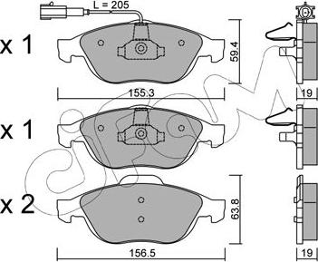 Cifam 822-220-1 - Тормозные колодки, дисковые, комплект autospares.lv