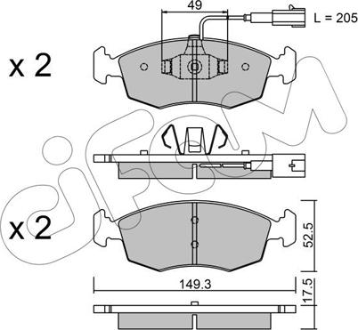 Cifam 822-274-4 - Тормозные колодки, дисковые, комплект autospares.lv