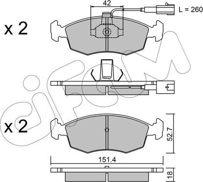 Cifam 822-274-1 - Тормозные колодки, дисковые, комплект autospares.lv