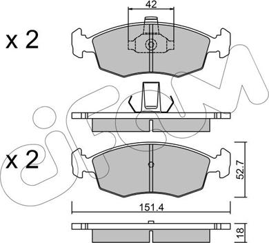 Cifam 822-274-3 - Тормозные колодки, дисковые, комплект autospares.lv