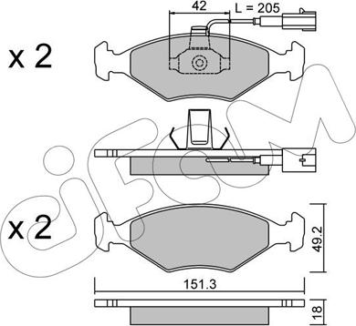 Cifam 822-273-1 - Тормозные колодки, дисковые, комплект autospares.lv