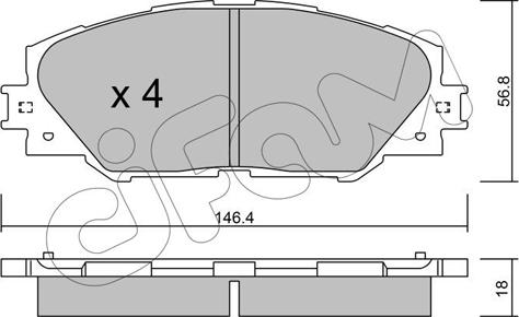 Cifam 822-748-0 - Тормозные колодки, дисковые, комплект autospares.lv