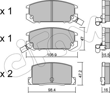 Cifam 822-754-0 - Тормозные колодки, дисковые, комплект autospares.lv