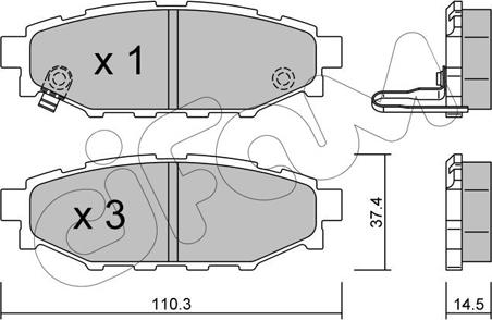 Cifam 822-764-0 - Тормозные колодки, дисковые, комплект autospares.lv