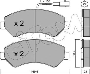 Cifam 822-709-2 - Тормозные колодки, дисковые, комплект autospares.lv