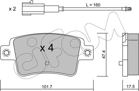 Cifam 822-705-1 - Тормозные колодки, дисковые, комплект autospares.lv