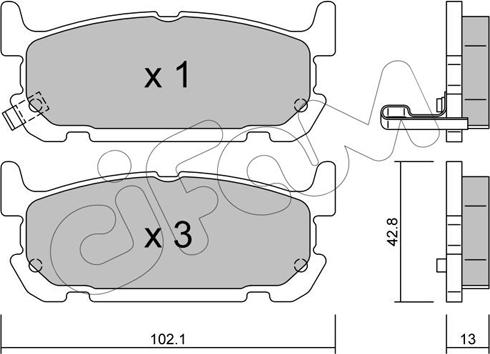 Cifam 822-734-0 - Тормозные колодки, дисковые, комплект autospares.lv