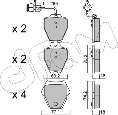 Cifam 822-774-0 - Тормозные колодки, дисковые, комплект autospares.lv