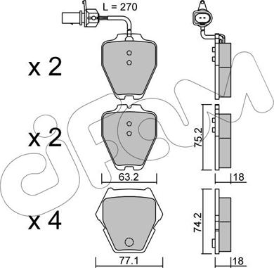 Cifam 822-774-1 - Тормозные колодки, дисковые, комплект autospares.lv