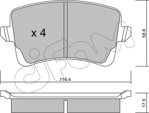 Cifam 822-776-0 - Тормозные колодки, дисковые, комплект autospares.lv