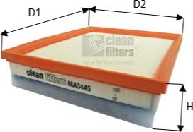 Clean Filters MA3445 - Воздушный фильтр, двигатель autospares.lv