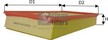 Clean Filters MA3450 - Воздушный фильтр, двигатель autospares.lv