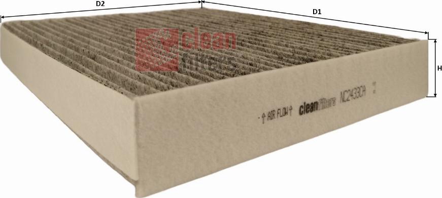 Clean Filters NC2433CA - Фильтр воздуха в салоне autospares.lv